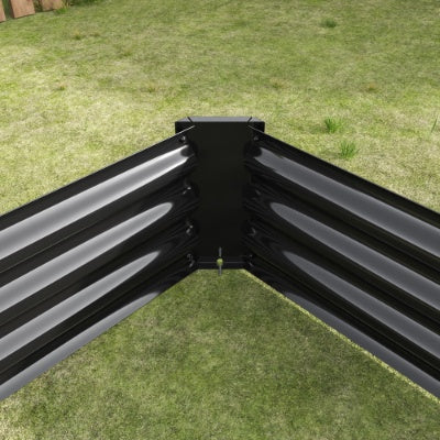 Raised Garden Bed Kit - Metal Raised Bed Garden 7.6x3.7x0.98ft For Flower Planters, Vegetables Herb Black