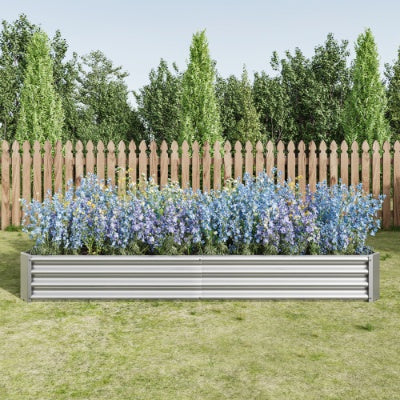 Raised Garden Bed Kit - Metal Raised Bed Garden 7.6x3.7x0.98ft For Flower Planters, Vegetables Herb Black