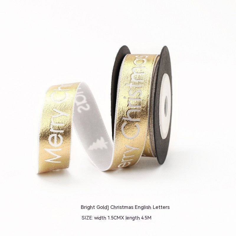 Christmas Gift Gilding Ribbon Christmas Eve Gift Box Packaging Thread Belt