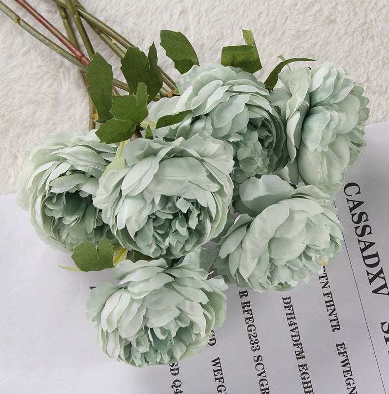 Artificial Rose Moisturizing Rose Tea Rose Camellia Interior Decoration Artificial Rose Fake Flower Bouquet Camellia