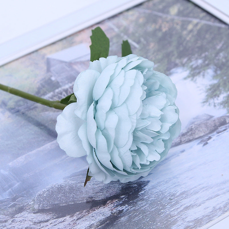 Artificial Rose Moisturizing Rose Tea Rose Camellia Interior Decoration Artificial Rose Fake Flower Bouquet Camellia