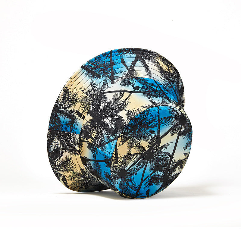 Coconut landscape print sunbath hat