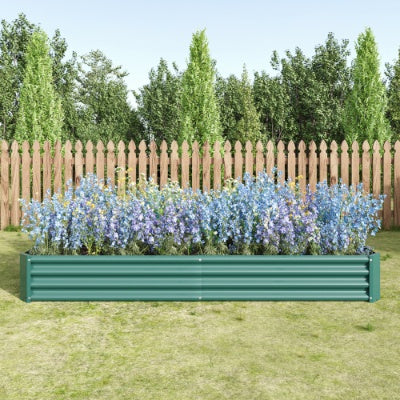 Raised Garden Bed Kit - Metal Raised Bed Garden 7.6x3.7x0.98ft For Flower Planters, Vegetables Herb Black