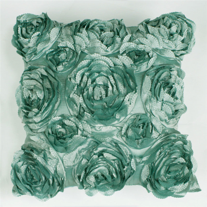 Rose embroidered pillowcase