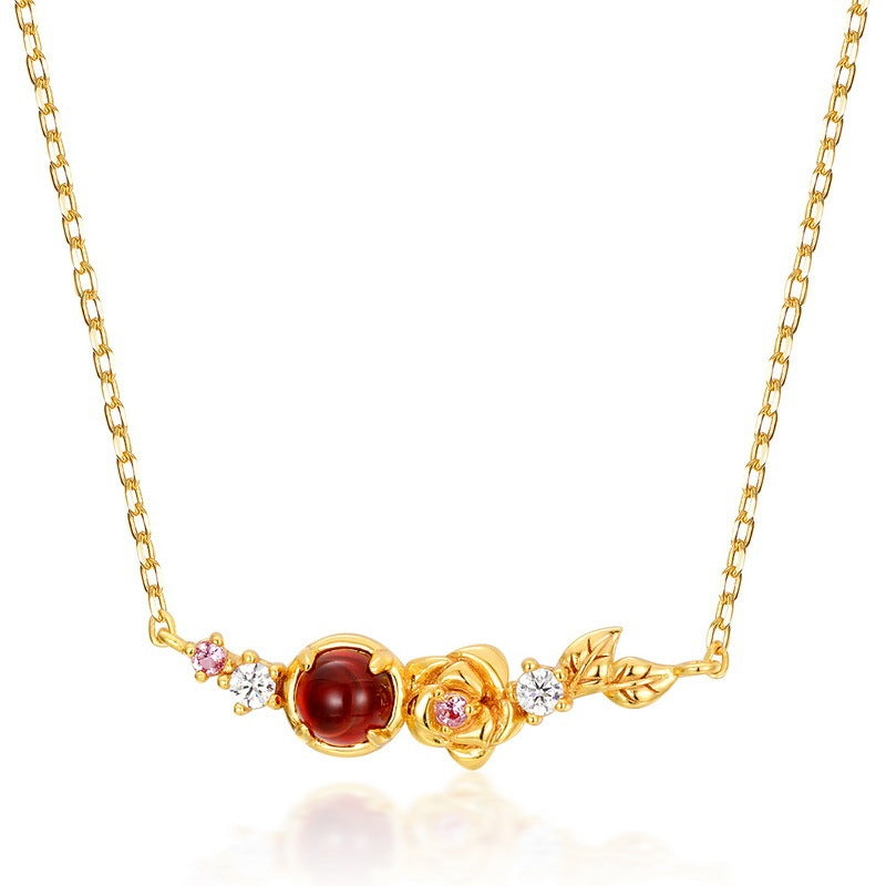 Vintage Rose Pomegranate Necklace