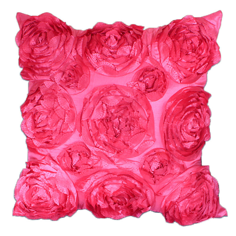 Rose embroidered pillowcase