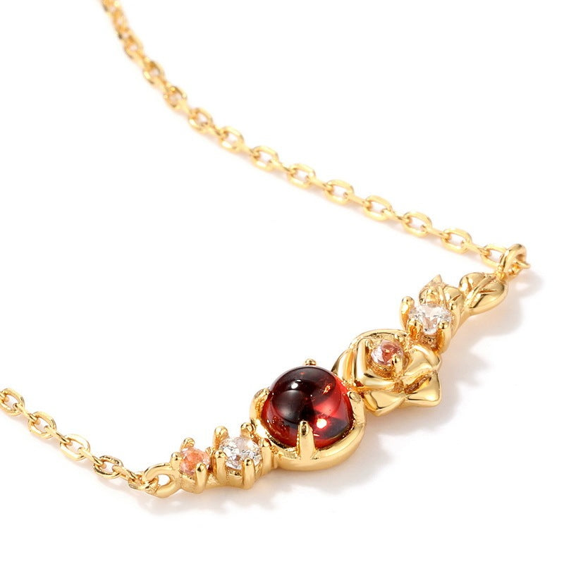 Vintage Rose Pomegranate Necklace