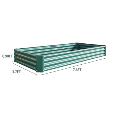 Raised Garden Bed Kit - Metal Raised Bed Garden 7.6x3.7x0.98ft For Flower Planters, Vegetables Herb Black