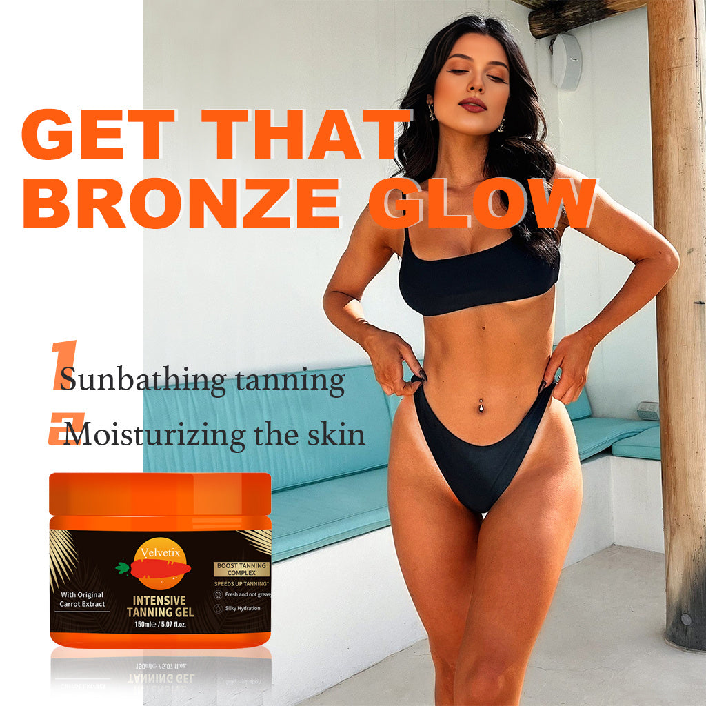 Velvetix Natural Tanning Gel -150ml Outdoor Tan Accelerator With Coconut & Sunflower Oils - Fast-Absorbing, Water-Resistant Glow For Women & Men