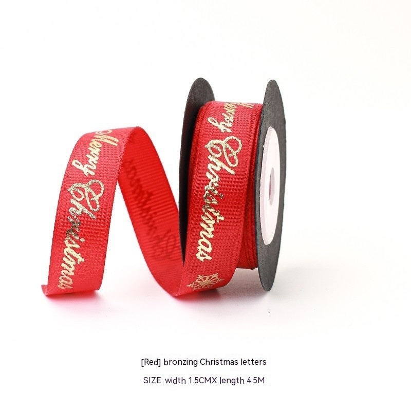 Christmas Gift Gilding Ribbon Christmas Eve Gift Box Packaging Thread Belt