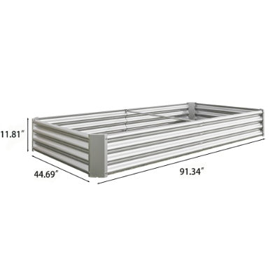 Raised Garden Bed Kit - Metal Raised Bed Garden 7.6x3.7x0.98ft For Flower Planters, Vegetables Herb Black