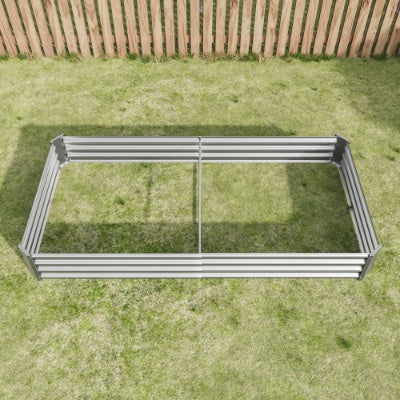 Raised Garden Bed Kit - Metal Raised Bed Garden 7.6x3.7x0.98ft For Flower Planters, Vegetables Herb Black