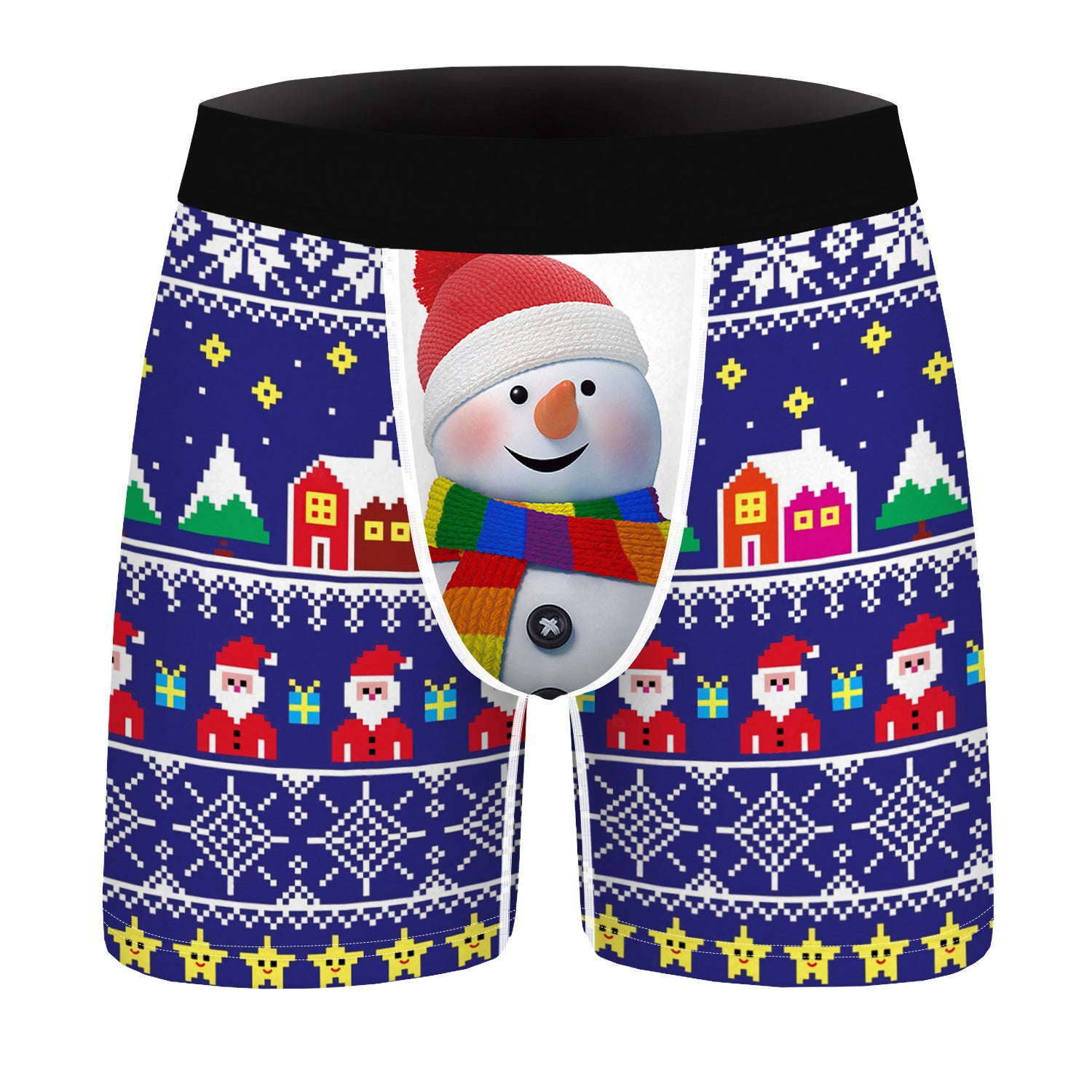 Christmas Snowman Digital Printing Men's Shorts