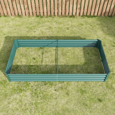 Raised Garden Bed Kit - Metal Raised Bed Garden 7.6x3.7x0.98ft For Flower Planters, Vegetables Herb Black