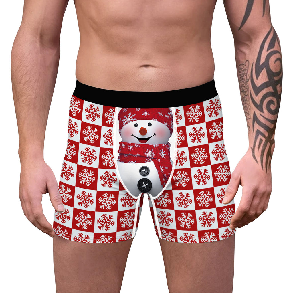 Christmas Snowman Digital Printing Men's Shorts