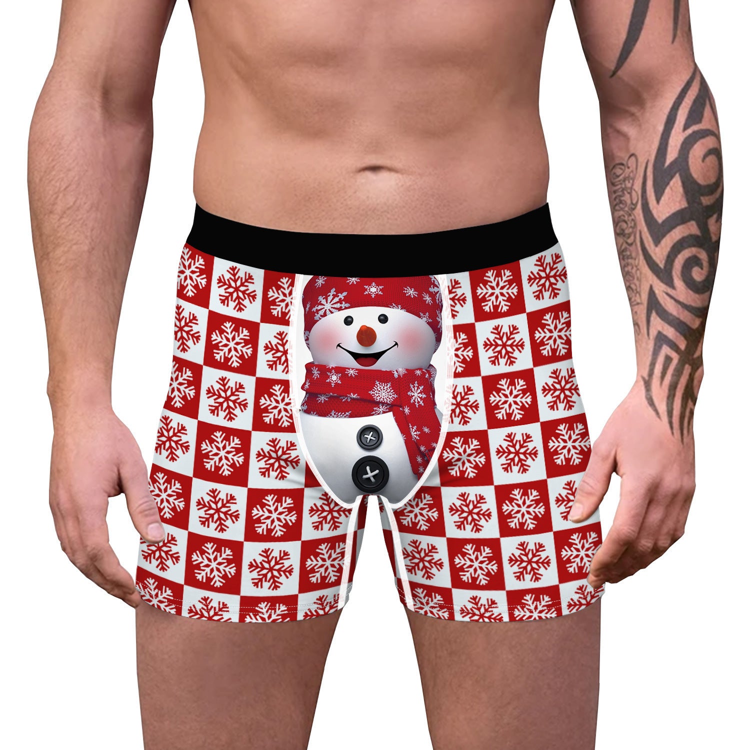 Christmas Snowman Digital Printing Men's Shorts