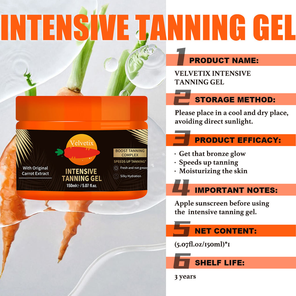Velvetix Natural Tanning Gel -150ml Outdoor Tan Accelerator With Coconut & Sunflower Oils - Fast-Absorbing, Water-Resistant Glow For Women & Men