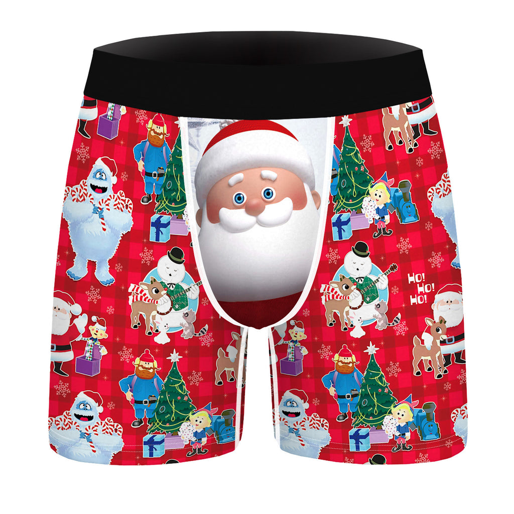 Christmas Snowman Digital Printing Men's Shorts